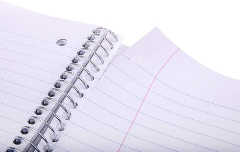 Mintra Office Durable Spiral Notebooks, 1 Subject, 100 Sheets, Black, College Ruled, 3 Pack, Moisture Resistant Cover
