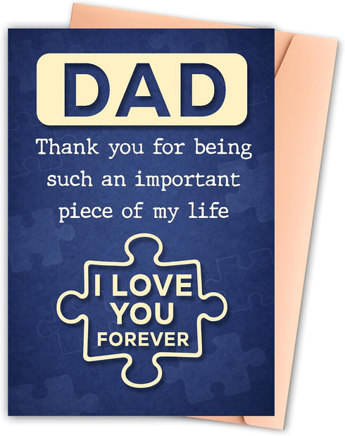 BETHEGIFT Dad Card for Fathers Day - Fathers Day Card - Thank