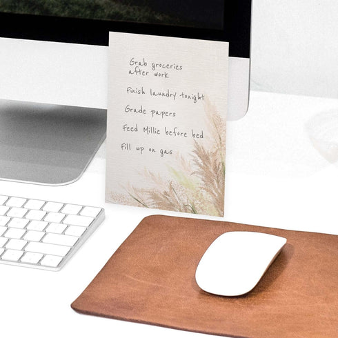 Pampas Grass Sticky Note Pads, 4" x 6" Repositionable Boho Sticky Notes, 50 Sheets Per Pad, Set of 5 Designs, Made in