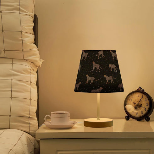 Kcldeci Bedside Table Lamp for Bedroom Small Leopard Farmhouse Lamps for Living Room Night Light for End Table Entryway