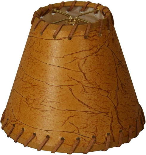 Royal Designs, Inc. CS-970-6 Faux Leather Empire Chandelier Shade with Whipstitch Trim,
