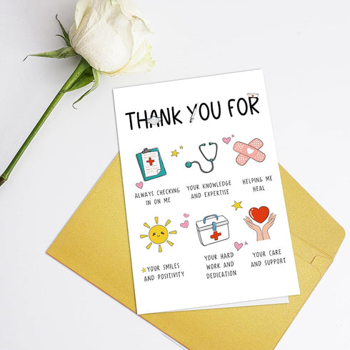 Supoeguk Cute Thank You Card for Doctor Nurse, Funny Healthcare Worker Appreciation Cards Gifts, Medical Staff