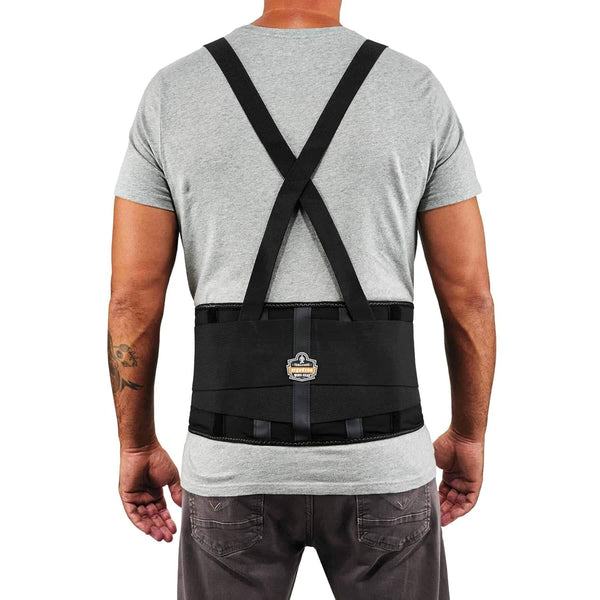 Ergodyne ProFlex Back Support Brace, 8" Spandex Belt, Adjustable, Removable Straps, Small, Black, 100