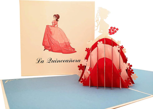 iGifts And Cards 3D La Quinceañera Pop Up Card – 15th Birthday Keepsake Gift for Daughter, Niece