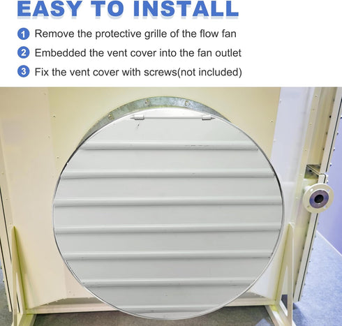 10 Inch PATIKIL Aluminum Vent Cover, Louver Shutter Exhaust Fan Louvered Vent Automatic Gravity Round Grill
