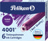 Pelikan 4001 TP/6 Ink Cartridges, Violet, 0.8ml, 6 Pack for Fountain Pens (301697)