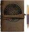 Leather Bound Journal for Men and Women, Handmade Gift Set with Tree of Life Embossed Journal