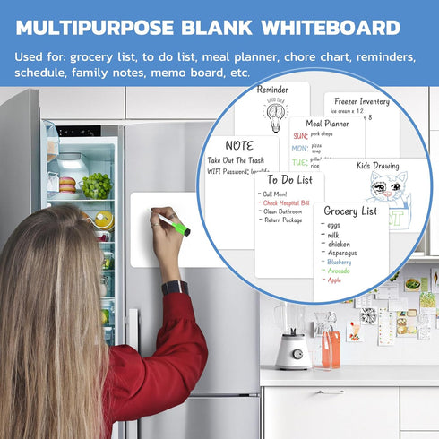 Magnetic Whiteboard for Fridge, Small Dry Erase Board with 4 Markers and 1 Eraser, 20 x 13 Inches