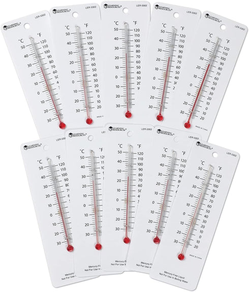 Set 10, 8+ Learning Resources Student Thermometers, Classroom Supplies, Homeschool, of Ages