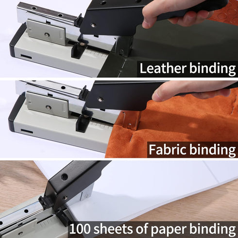 Heavy Duty Stapler for Office with 100 Sheet Capacity, 1PACK Manual Big Metal Stapler, max use 23/13 Staples