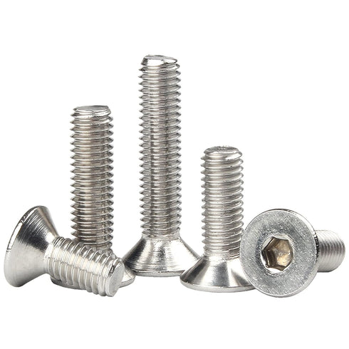 M10-1.5 x 55mm Flat Head Socket Cap Screws, Stainless Steel 18-8 (304), 5 Pcs Machine Screws Inner Hex Screw Fasteners