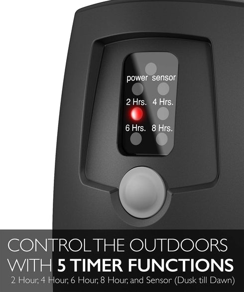 100 15A 1/2HP, Fosmon Outdoor Light Timer Outlet with Remote Control, Waterproof Dusk to Dawn Plug-in Timer