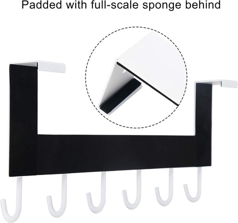 WEBI Over The Door Hook - Towel Rack and Coat Hanger for Bathroom, 2 Packs, White
