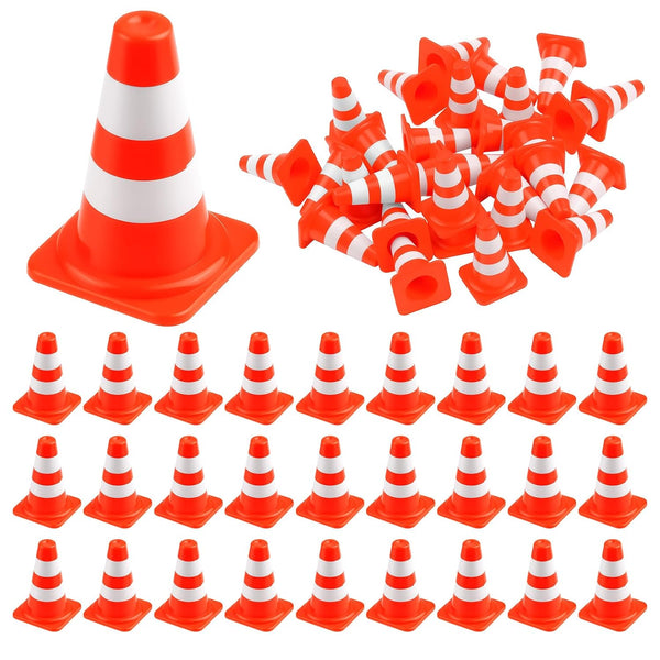 Pretwad 30pcs Mini Traffic Cones, Plastic Miniature Road Safety Cones Training Small Sports