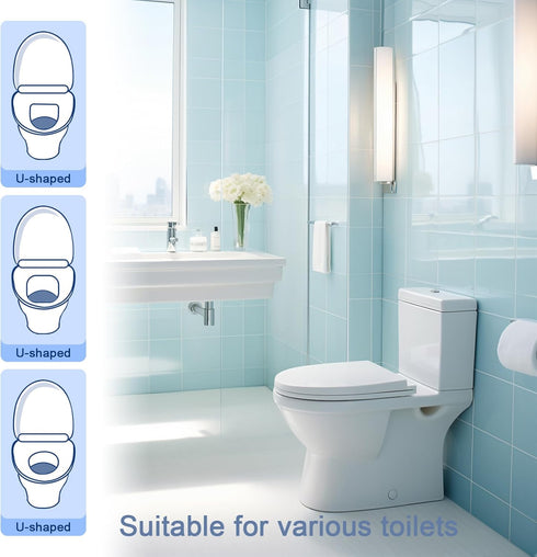 Lagincig 50PCS Toilet Seat Covers Disposable Flushable Travel Essentials for Public Restrooms, Airplane, Camping