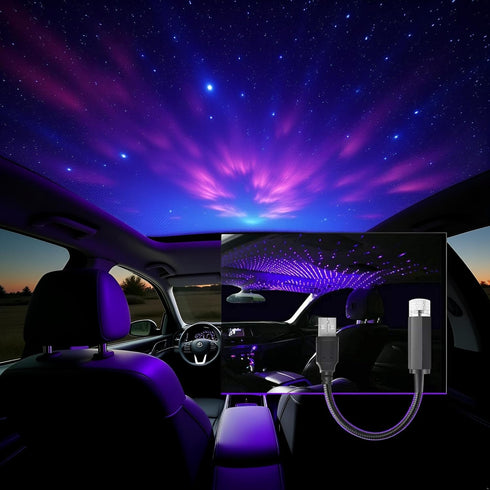 Calsgkspray Blue USB Star Projector Night Light,Adjustable Romantic Starry Sky Projector Car Light,Portable Atmosphere