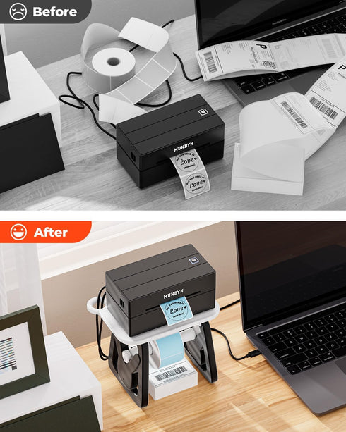 MUNBYN Label Holder for Rolls and Fanfold Labels, Thermal Sticker Holder for Desktop Thermal Printer, Accessory