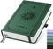 EMSHOI Blank Journal, 320 Pages A5 Hardcover Leather Sketchbook, 100gsm Thick Paper, Dark Green for Writing