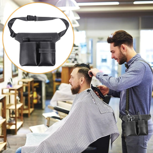 Mikinona Hairdressing Pouch Belt Waist Bag with Adjustable Strap Large Capacity Scissors Holster for Barber Stylist