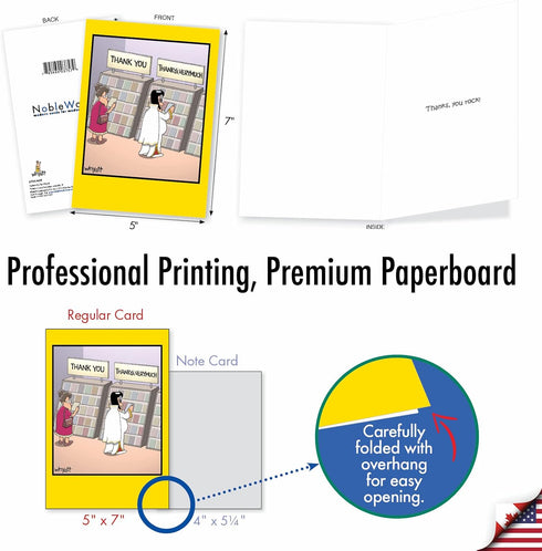 5 7 Inch (1 3757 NobleWorks - Funny Thank You Paper Card with x Envelope For Men and Women Card) ThankYa