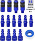 YOTOO Universal Air Coupler and Industrial Plug Kit, 15 Pcs Durable Aluminum Quick Connect Air Hose Fittings, Lightweight for Air Tools, Air Compressor Accessroies and air compressor attachments, Blue