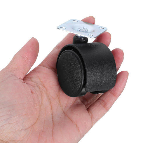HINTRMENT 12pcs Black Plastic Furniture Caster Wheels, Small Swivel Chair Leg Casters Replacement for Office Chairs