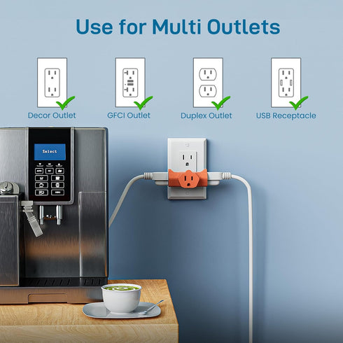 K KASONIC 3-Outlet Grounding Adapter, UL Listed Plug Extender, Heavy-Duty Power Tap, 3 Pack
