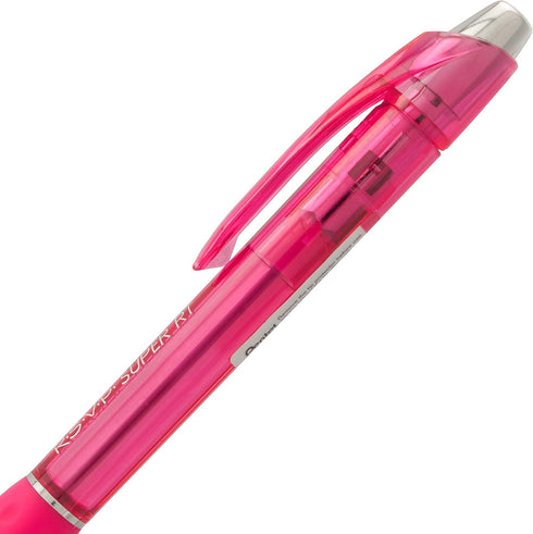 Pentel RSVP Super RT Ballpoint Pen - 0.7mm Fine Line - Pink Ink - Pack of 12