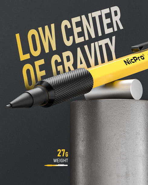 Nicpro 3 PCS 1.3 mm Mechanical Pencil Set with 36 Lead Refill, Heavy Duty Carpenter Pencil for Woodworking