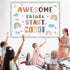 gisgfim Welcome Banner Bulletin Board Decoration Set Boho Rainbow Classroom Decor for Kindergarten and Preschool