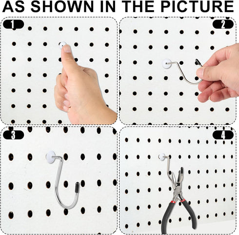 120pcs Pegboard Hook Locks, Stoppers for 1/4in Pegboard Hook Accessories, Tool Organizer Security Locks for Hanging