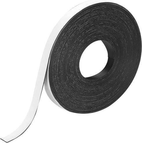 MECCANIXITY Magnetic Strip, 32.8 Feet x 3/8" Width x 1/16" Thick Self Adhesive Magnetic Tape for Labels, Whiteboards,