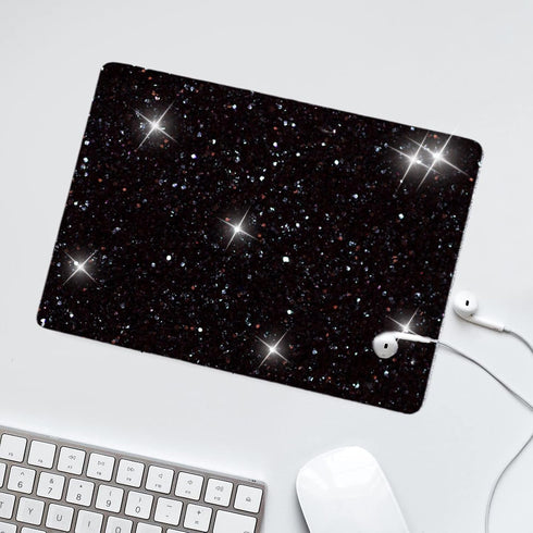 MXCVER Black Mousepad Diamond Black Glitter Sparkle Mouse pad Bling Desk Accessories Gaming Bling Rubber Pads