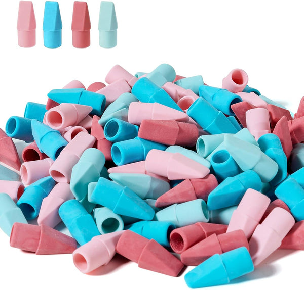 Sooez 120 Pack Pencil Erasers - Cap Erasers in 4 Colors for School Studying Supplies, Perfect for Teachers