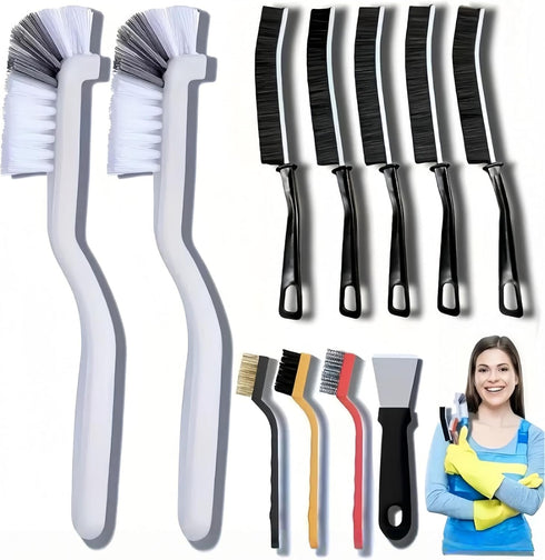 PAVNSO 13 Pcs Crevice Cleaning Brush, Hard Bristle Scrub Brushes Cleaning Brushes, Household