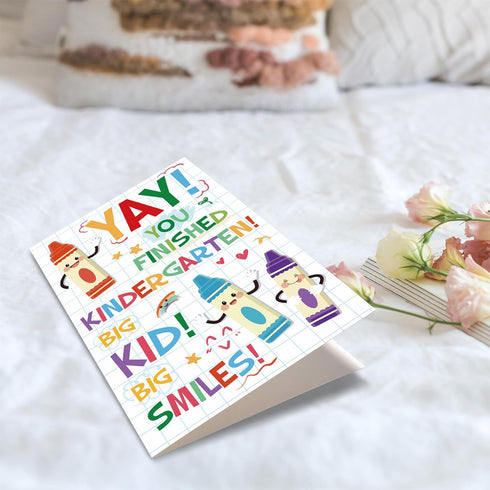 Obbyidk Adorable Kindergarten Graduation Card - Perfect Gift for Boys & Girls