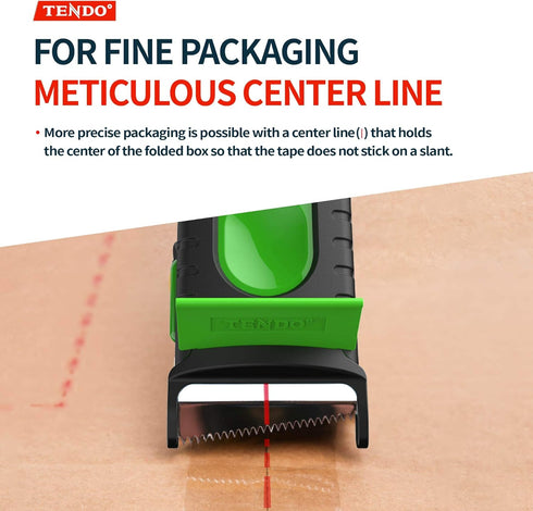 Heavy Duty Shipping Tape Dispenser: TENDO° Premium Line – Reusable, Eco-Friendly 2’’ Master Piece Dispenser (Green)