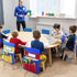 School Seat Chair with Storage Pocket Organizer, Multiple Pockets for Home, Classroom, Preschool (Red+Blue)