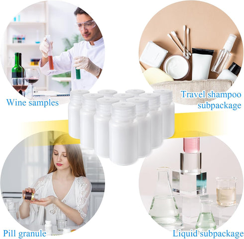 Zhehao 30 Pcs 4 oz Polypropylene Wide Mouth Reagent Bottles, Leakproof HDPE Bottle Container for Lab