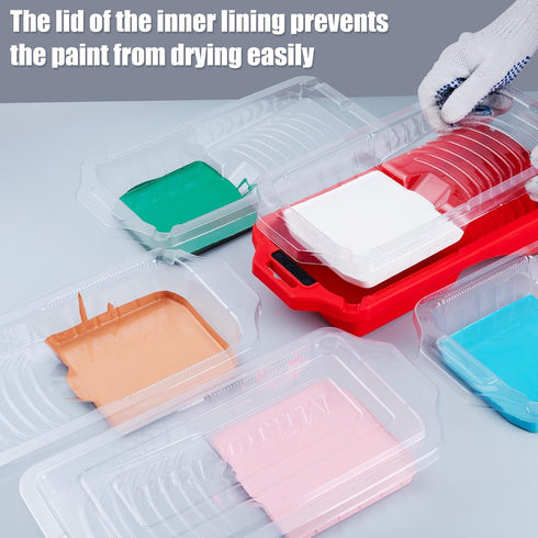 4 Inch 12-Piece Set 6 1.5" Mister Rui Paint Roller Kit, Mini Roller with Microfiber Sleeves, Tray, Liner & Cover