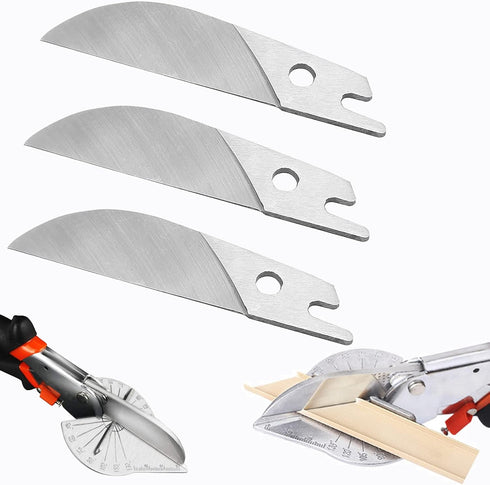 Miter Shears Replacement Blade 3PCS, SK5 Steel Spare Blade for Quarter Round Cutting Tool, Multifunctional Shoe Cutter