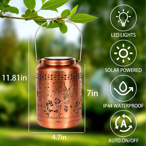 Hummingbird Hummingbird Solar Lantern Outdoor Decor Garden Decor Waterproof Decor Light Hanging Solar Lights Yard