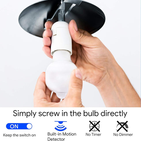 Bulb, 8.5W (60 E26 Bulb Closet, 3000K 2 Pack Energetic Motion Sensor Light Watt Equivalent) Motion Activated Dusk