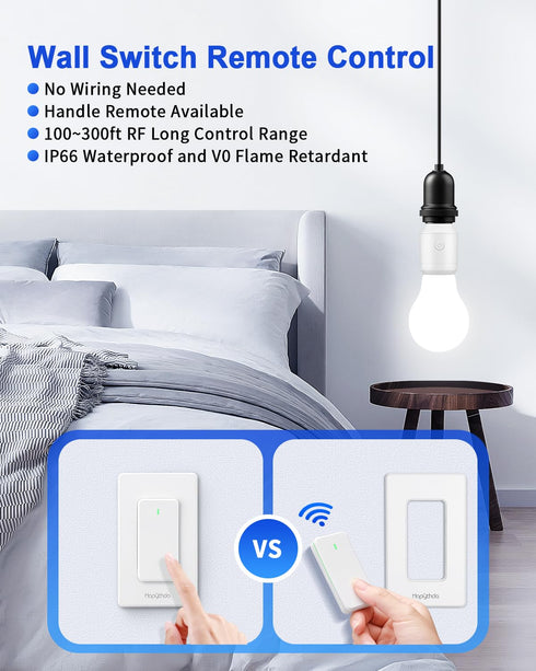 Wifi(2.4G RF433 E26 E27 Bulb Remote Control Light Socket with Only), Smart WiFi & Bluetooth & Light Adapter & Wireless