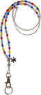 Beaded Breakaway Autism Colors Women's Lanyard, Made in USA, 34" for ID Badge Card Holder