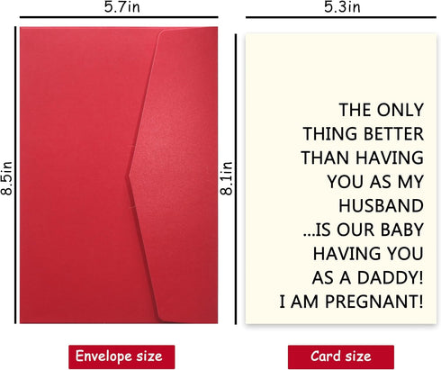 Bewoow Heartfelt Pregnancy Announcement Card for Husband - Romantic We're Pregnant Gift, Father's Day Card, Baby Reveal