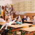 Bulletin Board Fabric 48'' x 107'' Class Fabric Everyone is Welcome Background Decor for Classroom, Rustic Wood