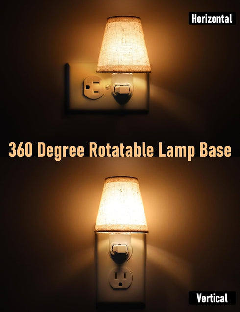 2-Pack 0.5W Vintage Plug in Night Light with Switch, LED Night Lights Plug into Wall Socket, Soft Warm Baby Nursery