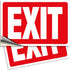 iSYFIX Exit Signs Stickers, 2 Pack 10x7 Inch, Premium Self-Adhesive Vinyl, Laminated for UV, Weather, Scratch, Water