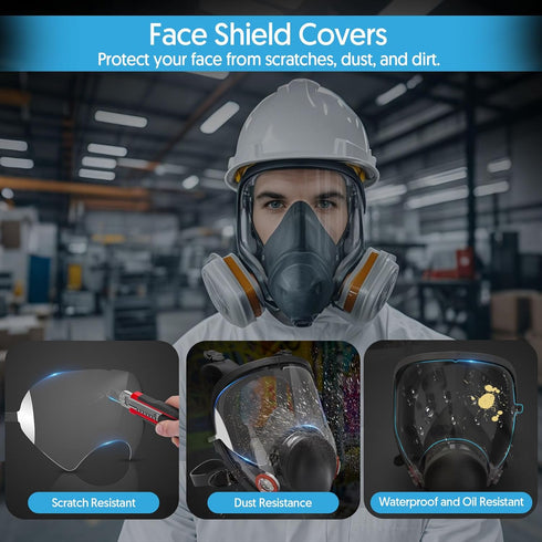 60 Pack 6885, 6000, 6700, 6800, 6900 QZQ Peel Off Lens Cover Compatible with Respirator Masks Series, Protective Cover